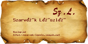 Szarvák László névjegykártya