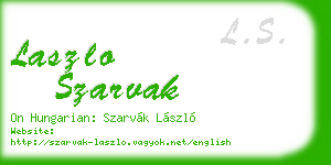 laszlo szarvak business card