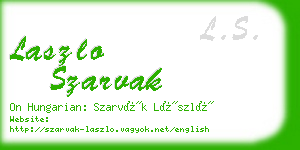 laszlo szarvak business card